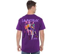 K-Pop Demon Hunters - Huntrix Huntr/X Band Pose (Back Print) Unisex T Shirt, Purple, Large