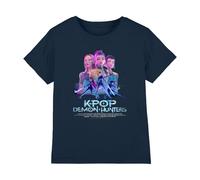 K-Pop Demon Hunters - Huntrix Huntr/X Billboard Poster Kids T Shirt, Navy, 7-8