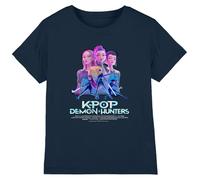 K-Pop Demon Hunters - Huntrix Huntr/X Billboard Poster Kids T Shirt, Navy, 9-11