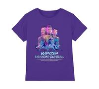 K-Pop Demon Hunters - Huntrix Huntr/X Billboard Poster Kids T Shirt, Purple, 7-8