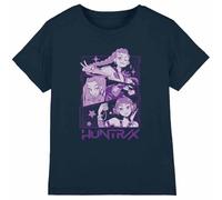 K-Pop Demon Hunters - Huntrix Huntr/X Manga Panels Trio Kids T Shirt, Navy, 7-8