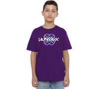 K-Pop Demon Hunters Huntrix Huntr/X Pastel Logo Kids T Shirt, Black, Lilas, 12-13 Ans Mixte Enfant