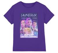 K-Pop Demon Hunters - Huntrix Huntr/X World Tour Billboard Kids T Shirt, Purple, 7-8