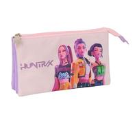 K-Pop Demon Hunters - Iconic Trousse Triple, idéale pour Les Enfants d'âge Scolaire, Confortable et Polyvalente, résistance, 22 x 3 x 12 cm