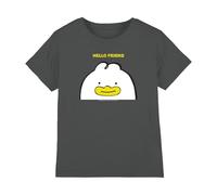 K-Pop Demon Hunters Kpop Demon Hunters-Hello Friend Derpy Letter Shirt, Charcoal, 7-8 Ans Unisex Kids