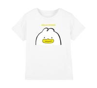 K-Pop Demon Hunters Kpop Demon Hunters-Hello Friend Derpy Letter Shirt, White, 12-13 Ans Unisex Kids