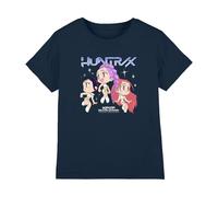 K-Pop Demon Hunters Kpop Demon Hunters-Huntrix Chibi Group Shirt, Navy, 7-8 Ans Unisex Kids