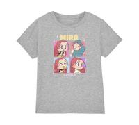 K-Pop Demon Hunters Kpop Demon Hunters-Huntrix Mira Chibi Boxes Shirt, Heather Grey, 7-8 Ans Unisex Kids