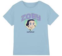 K-Pop Demon Hunters Kpop Demon Hunters-Huntrix Zoey Collegic Shirt, Light Blue, 3-4 Ans Unisex Kids