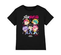 K-Pop Demon Hunters Kpop Demon Hunters-Saja Boys Chibi Poster Shirt, Black, 5-6 Ans Unisex Kids