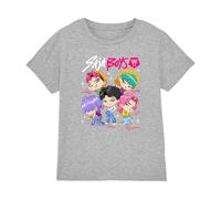 K-Pop Demon Hunters Kpop Demon Hunters-Saja Boys Chibi Poster Shirt, Heather Grey, 7-8 Ans Unisex Kids