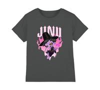 K-Pop Demon Hunters Kpop Hunters-Jinu Demon Heart Flames Shirt, Charcoal, 12-13 Ans Unisex Kids