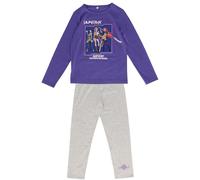 K-POP DEMON HUNTERS - Pyjama Enfant K-POP Demon Hunter Huntrix - Ensemble Haut & Pantalon - 100% Coton - Style Coréen - Tissu Doux 160 GSM - Violet et gris (FR/ES, Âge, 6 ans, Taille normale)