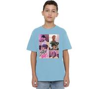K-Pop Demon Hunters - Saja Boys Era Grid Kids T Shirt, Sky Blue, 12-13