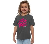 K-Pop Demon Hunters Saja Boys Pink Logo Kids T Shirt, Black, Charcoal, 7-8 Ans Mixte Enfant
