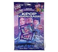K-Pop Demon Hunters Starter Pack - Album Sticker + 2 Sachets Figurines + Poster Officiel, Set Collection Fan K-Pop