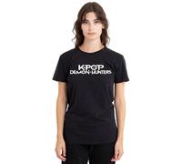 K-Pop Demon Hunters White Logo Ladies T Shirt, Black, Noir, Large Femmes