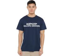 K-Pop Demon Hunters White Logo Unisex T Shirt, Black, Bleu Marine, 5XL Mixte