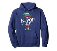 K-Pop Elf Lutins Gnomes Elfes Noël Sweat à Capuche, Unisexe pour Adultes, Bleu Marine, L