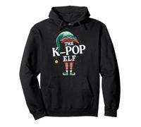K-Pop Elf Lutins Gnomes Elfes Noël Sweat à Capuche, Unisexe pour Adultes, Noir, S