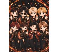 K-Pop Golden Beat: An 8.5 x 11 College-Ruled Notebook for School, Notes, Writing, and Journaling