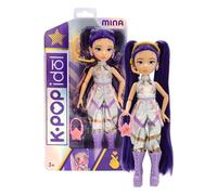 K-POP IDOL Poupée Mina Fashion Dolls Style K-Pop Starlight, Cheveux Violets avec couettes. 3 Accessoires pour créer des Tenues. Enfants à partir de 3 Ans.