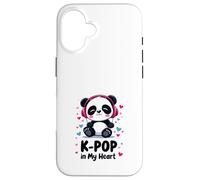 K-Pop in My Heart Panda Mignon Musique Coréenne Corée du Sud Coque pour iPhone 16