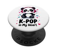 K-Pop in My Heart Panda Mignon Musique Coréenne Corée du Sud PopSockets PopGrip Adhésif