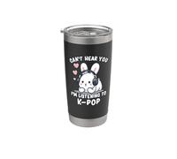 K-Pop | Je ne t'entends pas, j'écoute de la K-Pop | Kawaii KPop Gobelet isotherme en acier inoxydable double paroi