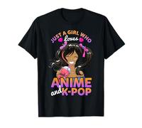 K-Pop Music Anime Black Girl Esthétique Kawaii Cartoon Boba T-Shirt