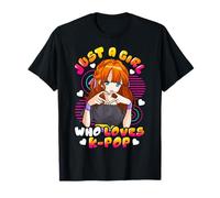K-Pop Musique Lover Cute Anime Girl Esthétique Kawaii Cartoon T-Shirt