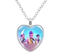 K-Pops Demons Hunters Collier Hun-Trix RU Mi sa Ja Boys de Rpy Ti Ger Dessins Animés Collier K-Pop D-Demon H-Hunters Merch Heart Pendants colliers Accessoires pour Les Fans, Les Femmes, Les Filles-R