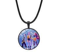 K-Pops Demons Hunters Collier Hun-Trix ru mi sa Ja Boys de Rpy Ti Ger Dessins Animés Collier K-Pop D-Demon H-Hunters Merch Circulaire Pendants colliers Accessoires pour Les Fans, Les Femmes-C