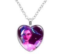 K-Pops Demons Hunters Collier Hun-Trix RU Mi sa Ja Boys de Rpy Ti Ger Dessins Animés Collier K-Pop D-Demon H-Hunters Merch Heart Pendants colliers Accessoires pour Les Fans, Les Femmes, Les Filles-B