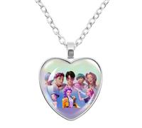 K-Pops Demons Hunters Collier Hun-Trix RU Mi sa Ja Boys de Rpy Ti Ger Dessins Animés Collier K-Pop D-Demon H-Hunters Merch Heart Pendants colliers Accessoires pour Les Fans, Les Femmes, Les Filles-Q