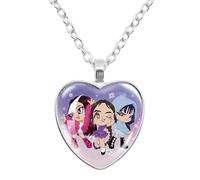 K-Pops Demons Hunters Collier Hun-Trix RU Mi sa Ja Boys de Rpy Ti Ger Dessins Animés Collier K-Pop D-Demon H-Hunters Merch Heart Pendants colliers Accessoires pour Les Fans, Les Femmes, Les Filles-J