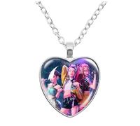 K Pops Demons Hunters Collier Hun Trix RU Mi sa Ja Boys de Rpy Ti Ger K-Pop D-Demon H-Hunters Merch Heart Pendants Collier Accessoires pour Les Fans, Les Femmes, Les Filles