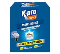 Diffuseur électrique anti-moustiques Expert longue durée + 1 recharge - KAPO - Élimine les moustiques européens, tropicaux et tigres