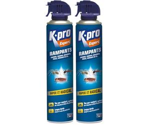 K.PRO Expert - Spray Aérosol Insectes Rampants - Elimine Immédiatement les Cafards, Fourmis, Araignées, Puces, Punaises de Lit - Effet Longue Durée - Ergonomique - Technique Professionnelle - 400 ml