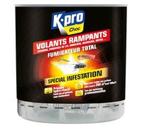 K.PRO Fumigateur spécial infestation tous insectes 20g | Vapeur insecticide pénètre les petites cavités, traite jusqu'à 260 m³ soit 100 m², sans combustion