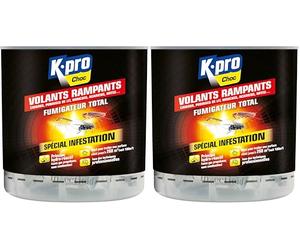 K.PRO Fumigateur Total - 20 gr - Elimine les infestations d'insectes - Punaises de lit, Cafards, Blattes, Acariens, Mouches...par Propagation d'une Fumée Insecticide - Action Radicale pour 260m3