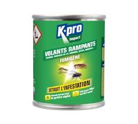 K.PRO- Fumigène Insecticide Insectes Volants et Rampants - Spécial Infestation - Action Intégrale, Radicale & Longue Durée - Au Pyrèthre Végétal - Technique Professionnelle - 50g - environ 40m²