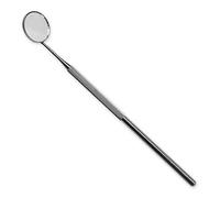 K-Pro Miroir Dentaire Taille 4 en Inox - Miroir de Bouche Rond 22 mm | Outil professionnel pour hygiène dentaire et extension de cils, manche antidérapant, acier inoxydable robuste 16,5 cm