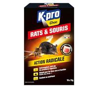 K.PRO - Pâtes Rats Souris - Action Radicale - Anticoagulant - Pour les Lieux Secs et Humides - Contient un Amérisant - Techniques Professionnelles - 150 g