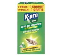 K.PRO VERT - Piège à mites - Inodore - Utilisable 3 mois - 2 pièges + 1 gratuit - Technique professionnelle