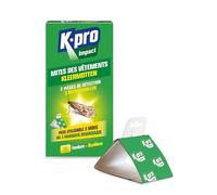 K.PRO Pièges détection Mites des vêtements Lot de 2 | Détecte la présence de mites avant traitement, 3 mois d'efficacité, inodore, sans insecticide, placards