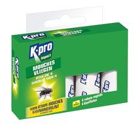 K.PRO Rubans Attrape-Mouches - Pièges Collants Contre Mouches & Insectes Volants - Sans Insecticide - Usage Intérieur - Parfum Caramel - Technologie Pro - Étui de 4