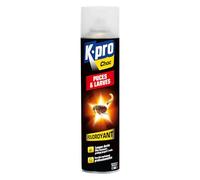 K.PRO - Spray Aérosol Foudroyant Puces et Larves - Détruit les puces et les Larves - Protection Longue Durée - Longue Portée - Technique Professionnelle - Jusqu'à 3 Mois de Protection