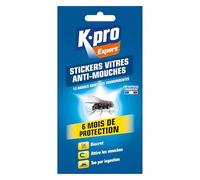 K.PRO - Stickers Anti-mouches - Discret - Attire les Mouches - Tue par Contact - Action Immédiate - Efficace Jusqu'à 6 Mois - Techniques Professionnelles - 12 Bandes Adhésives