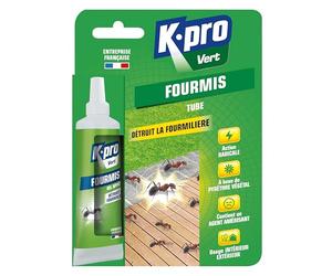 K.PRO Tube insecticide fourmis 20g | Élimine tous types de fourmis, action radicale, pyrèthre végétal, intérieur et extérieur, fabriqué en France